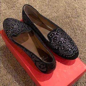 Donald J Pliner Suede Embellished Flats